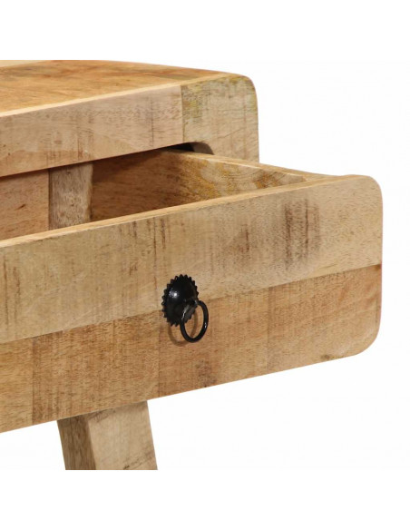 Tavolo Consolle 90x32x75 cm in Legno Massello di Mango Grezzo