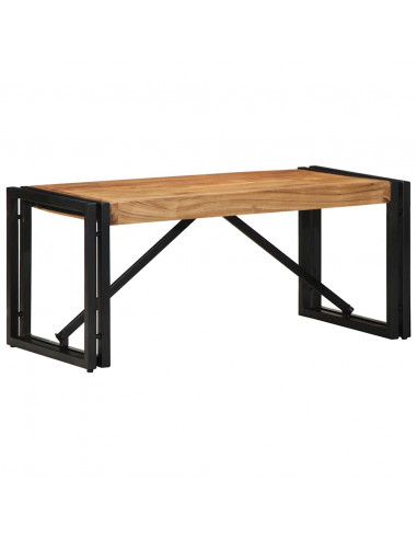 Tavolino da Salotto 80x40x35 cm in Legno Massello di Acacia