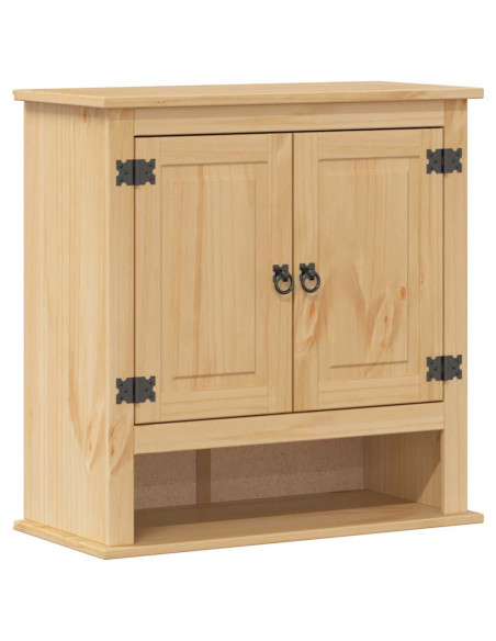 Set Mobili da Bagno 3 pz Corona in Legno Massello di Pino