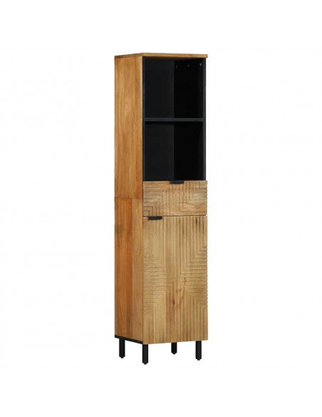 Set Mobili da Bagno 3pz Marrone in Legno Massello di Mango