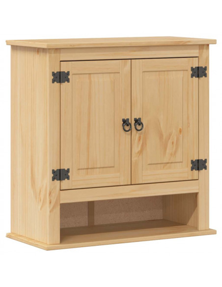 Set Mobili da Bagno 3 pz Corona in Legno Massello di Pino