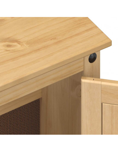 Set Mobili da Bagno 3 pz Corona in Legno Massello di Pino