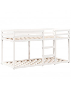 Letto a Castello con Tetto Bianco 90x200 cm in Legno di Pino 2