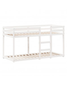 Letto a Castello con Tetto Bianco 90x200 cm in Legno di Pino 2