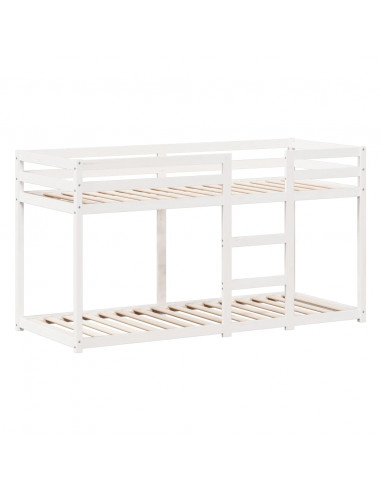 Letto a Castello con Tetto Bianco 90x200 cm in Legno di Pino