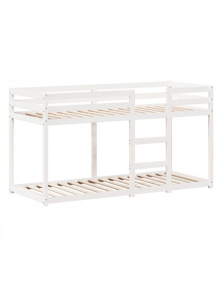 Letto a Castello con Tetto Bianco 90x200 cm in Legno di Pino