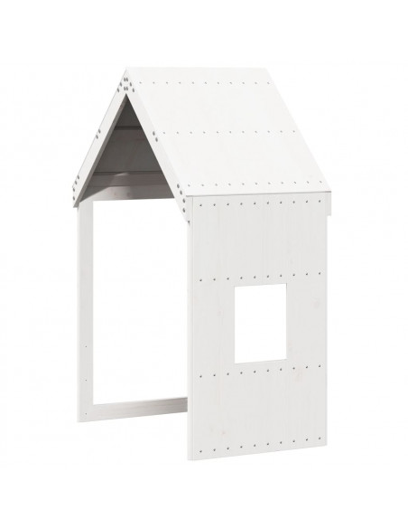 Letto a Castello con Tetto Bianco 90x200 cm in Legno di Pino