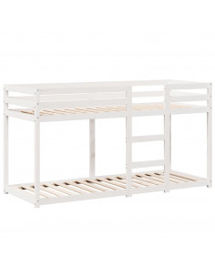 Letto a Castello con Tetto Bianco 90x190 cm Legno Massello Pino 2