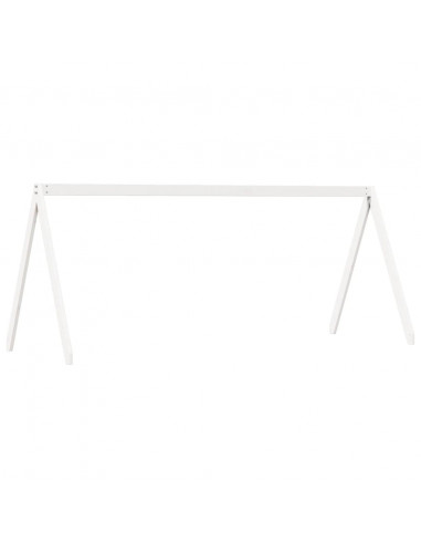 Letto a Castello con Tetto Bianco 90x190 cm Legno Massello Pino