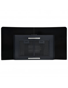 Cappa Aspirante a Muro Acciaio Inox 756 m³/h 90 cm Nera