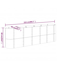 Letto Giardino Acciaio Verniciato a Polvere 224x40x68cm Argento