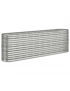 Letto Giardino Acciaio Verniciato a Polvere 224x40x68cm Argento 2