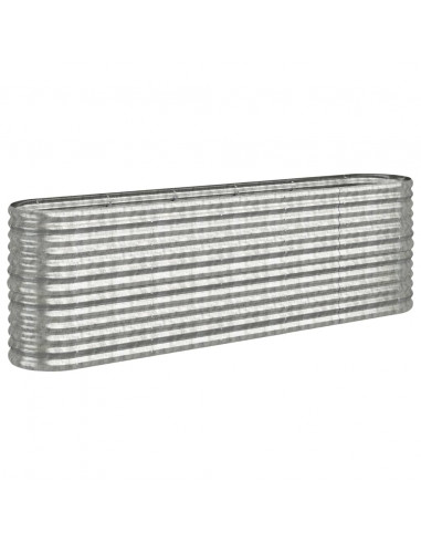 Letto Giardino Acciaio Verniciato a Polvere 224x40x68cm Argento