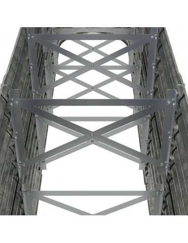 Letto Giardino Acciaio Verniciato a Polvere 224x40x68cm Argento