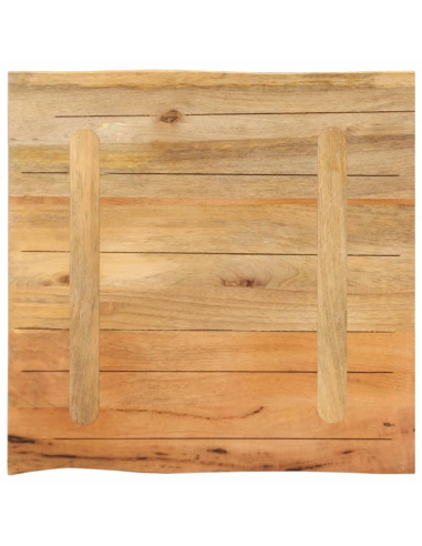 Piano Tavolo 40x40x2,5 cm Bordi Vivi in Legno Massello di Mango