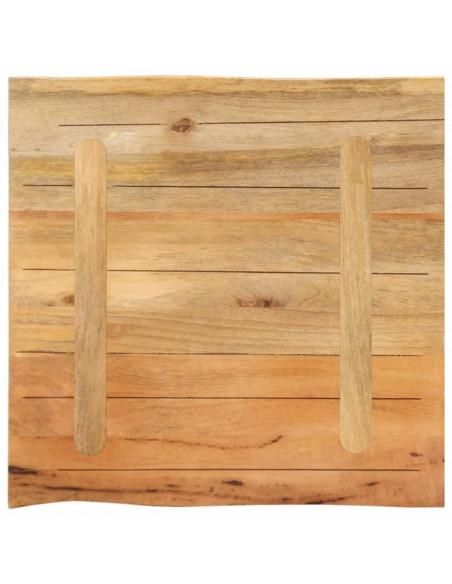 Piano Tavolo 40x40x2,5 cm Bordi Vivi in Legno Massello di Mango
