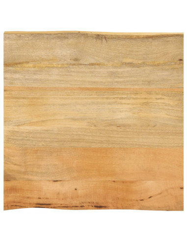 Piano Tavolo 40x40x2,5 cm Bordi Vivi in Legno Massello di Mango