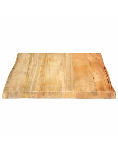 Piano Tavolo 40x40x2,5 cm Bordi Vivi in Legno Massello di Mango