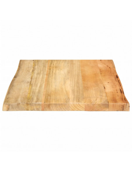 Piano Tavolo 40x40x2,5 cm Bordi Vivi in Legno Massello di Mango