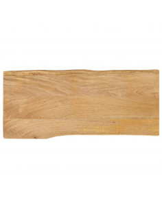Piano Tavolo 80x40x2,5 cm Bordi Vivi in Legno Massello di Mango 2