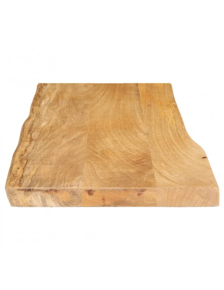 Piano Tavolo 80x40x2,5 cm Bordi Vivi in Legno Massello di Mango