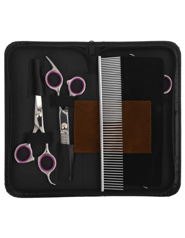 Set Forbici da Toelettatura Cani 5 pz in Acciaio Inossidabile