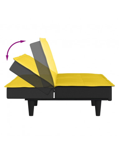 Divano Letto Giallo Chiaro in Tessuto
