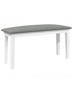 Panca 90 cm Bianco in Legno Massello di Hevea