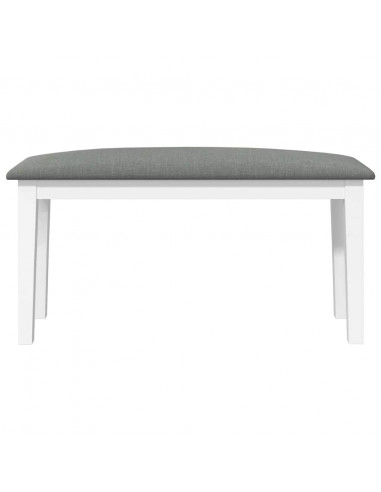 Panca 90 cm Bianco in Legno Massello di Hevea