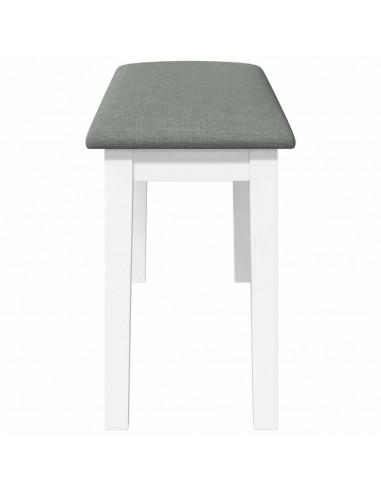 Panca 90 cm Bianco in Legno Massello di Hevea