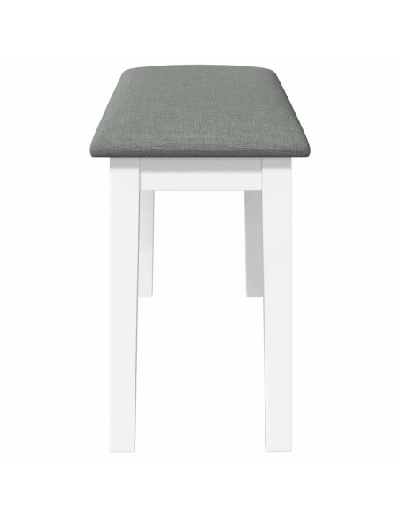 Panca 90 cm Bianco in Legno Massello di Hevea