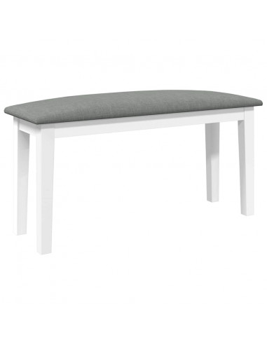 Panca 90 cm Bianco in Legno Massello di Hevea