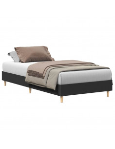 Giroletto senza Materasso Nero 90x190 cm in Legno Multistrato