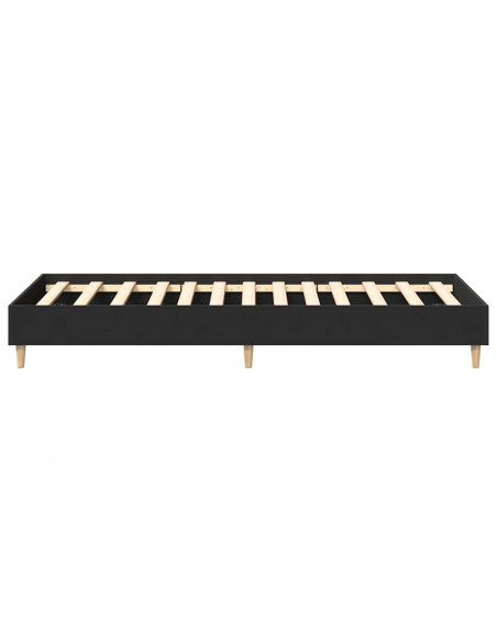 Giroletto senza Materasso Nero 90x190 cm in Legno Multistrato
