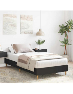 Giroletto senza Materasso Nero 90x200 cm in Legno Multistrato 2