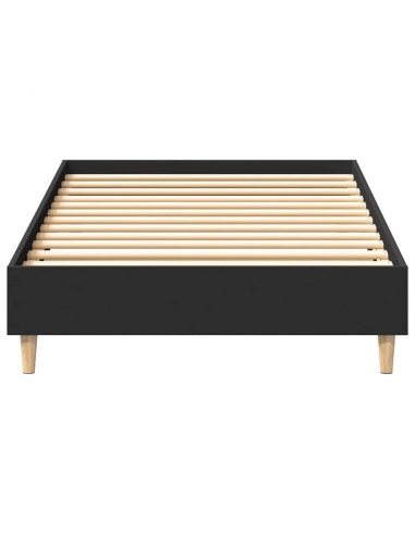 Giroletto senza Materasso Nero 90x200 cm in Legno Multistrato