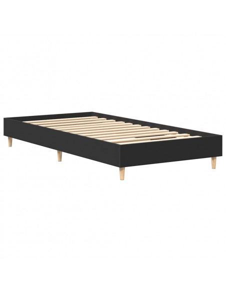 Giroletto senza Materasso Nero 75x190 cm in Legno Multistrato