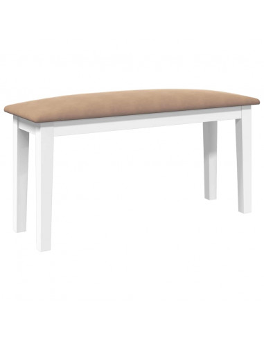Panca 90 cm Bianco in Legno Massello di Hevea