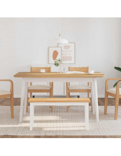 Panca 90 cm in Legno Massello di Hevea 2