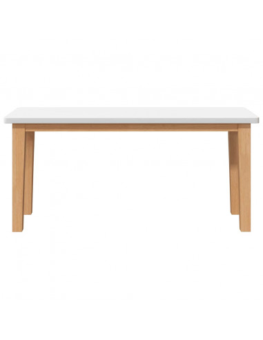 Panca 90 cm Bianco in Legno Massello di Hevea