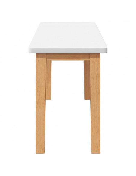 Panca 90 cm Bianco in Legno Massello di Hevea