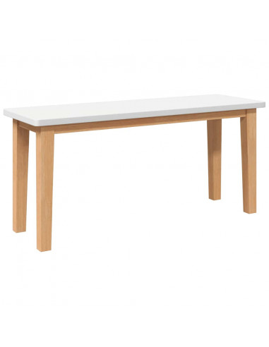 Panca 90 cm Bianco in Legno Massello di Hevea