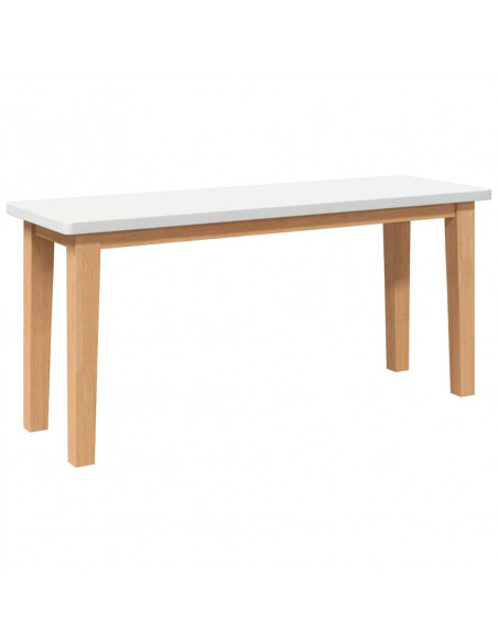 Panca 90 cm Bianco in Legno Massello di Hevea