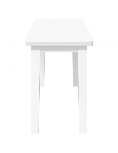 Panca 90 cm Bianco in Legno Massello di Hevea