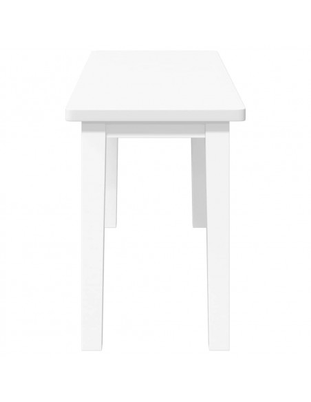 Panca 90 cm Bianco in Legno Massello di Hevea