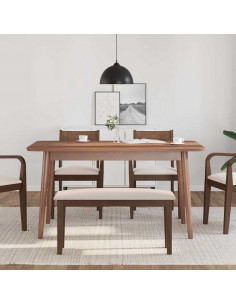 Panca 90 cm Marrone in Legno Massello di Hevea 2