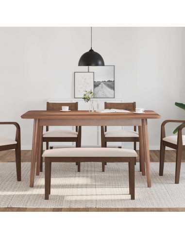 Panca 90 cm Marrone in Legno Massello di Hevea