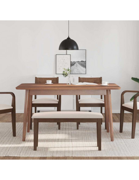 Panca 90 cm Marrone in Legno Massello di Hevea