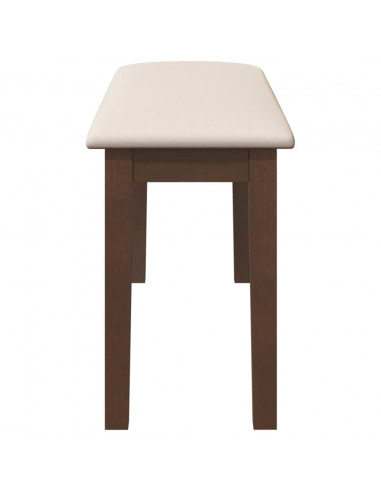 Panca 90 cm Marrone in Legno Massello di Hevea