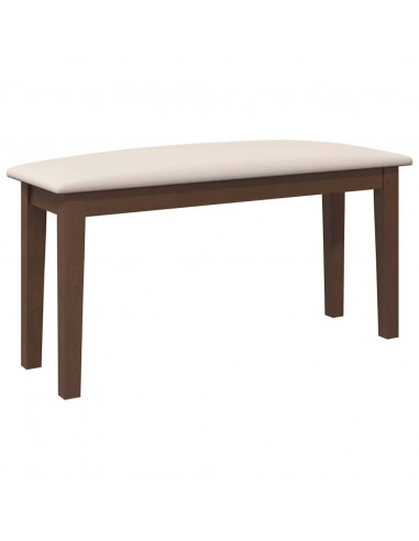 Panca 90 cm Marrone in Legno Massello di Hevea